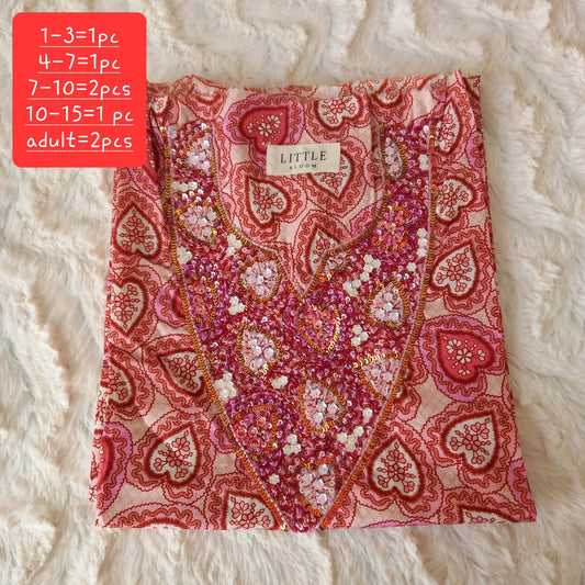 Heart Hand-Embellished Jalabiya