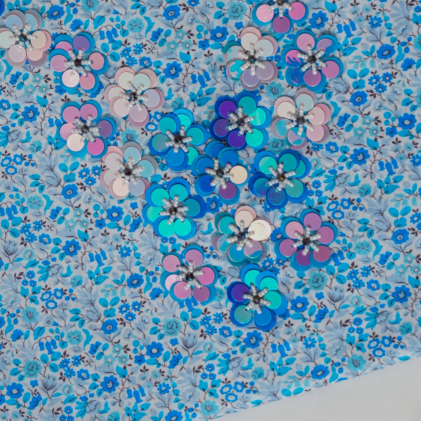 Blue floral Hand-embellished Jalabiya