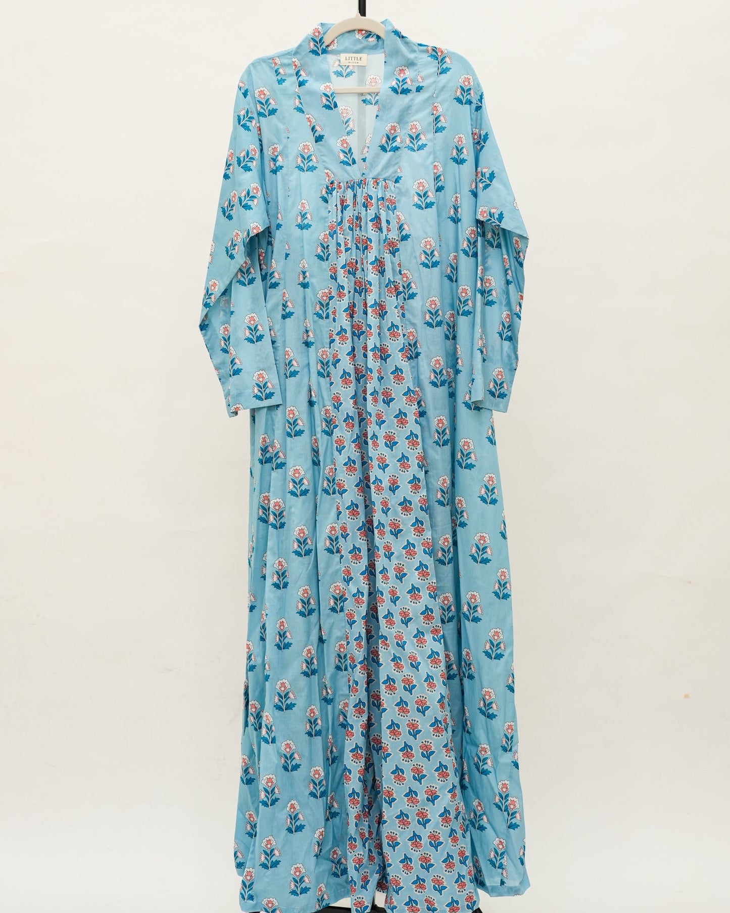 Floral cotton Kaftan - Sky blue