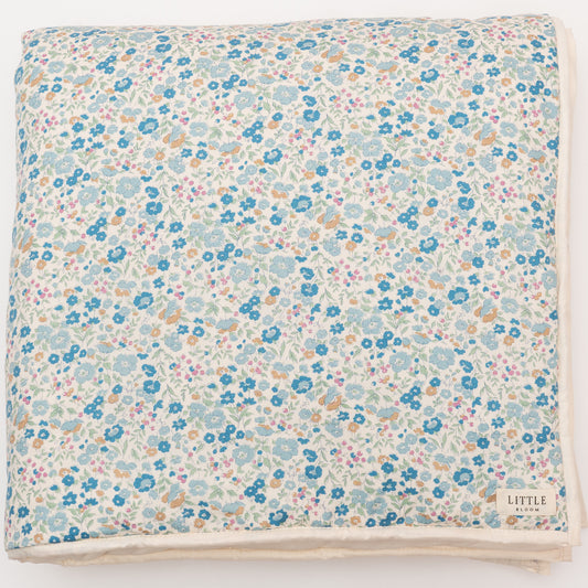 Blue floral play mat