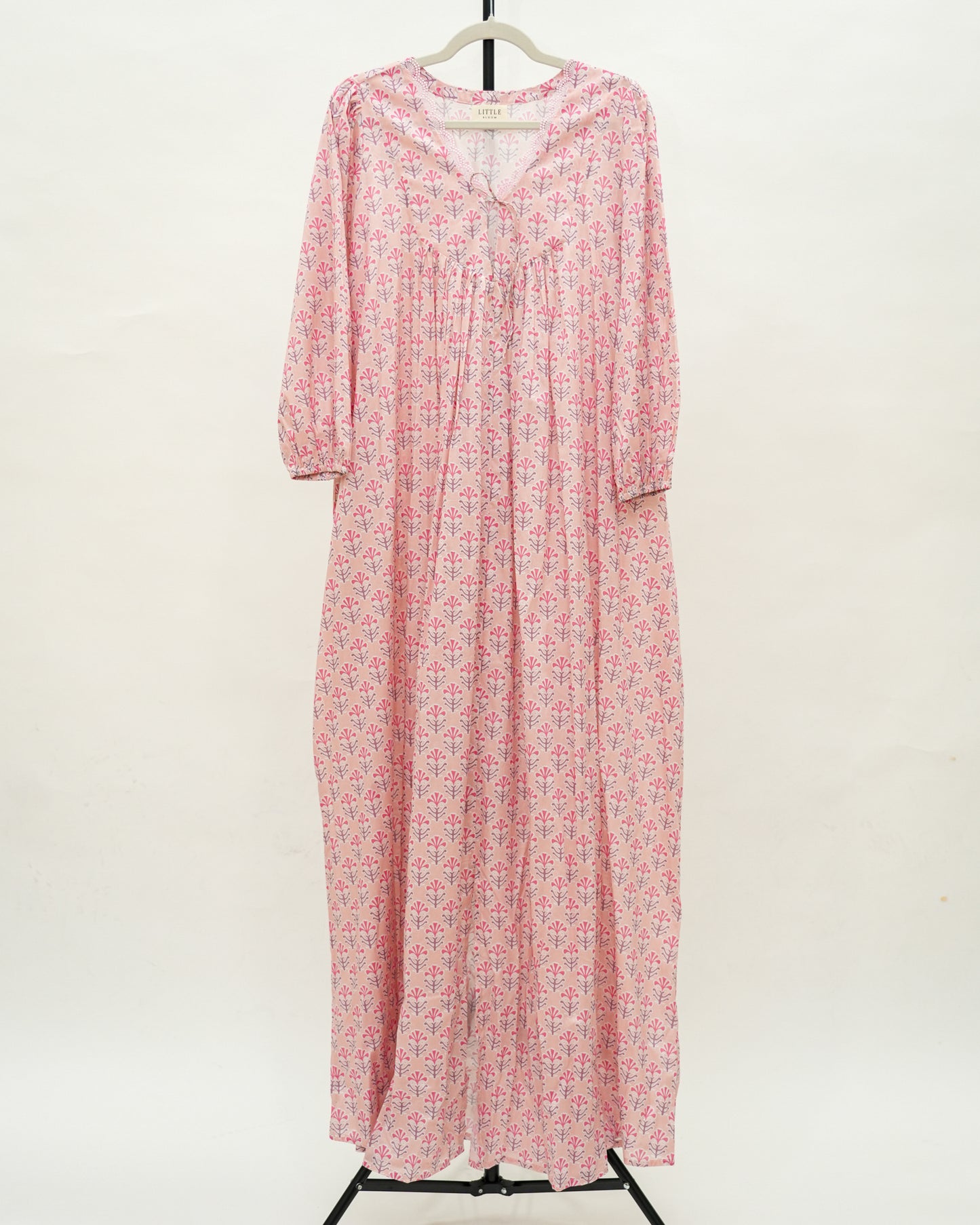 Pink floral lace kaftan