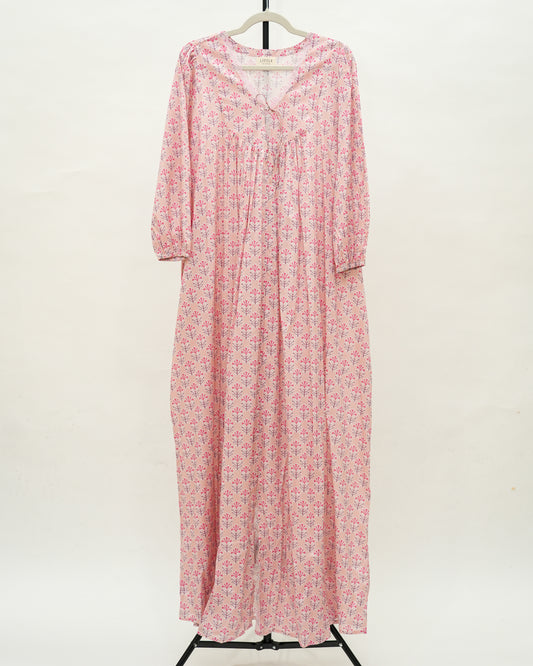 Pink floral lace kaftan